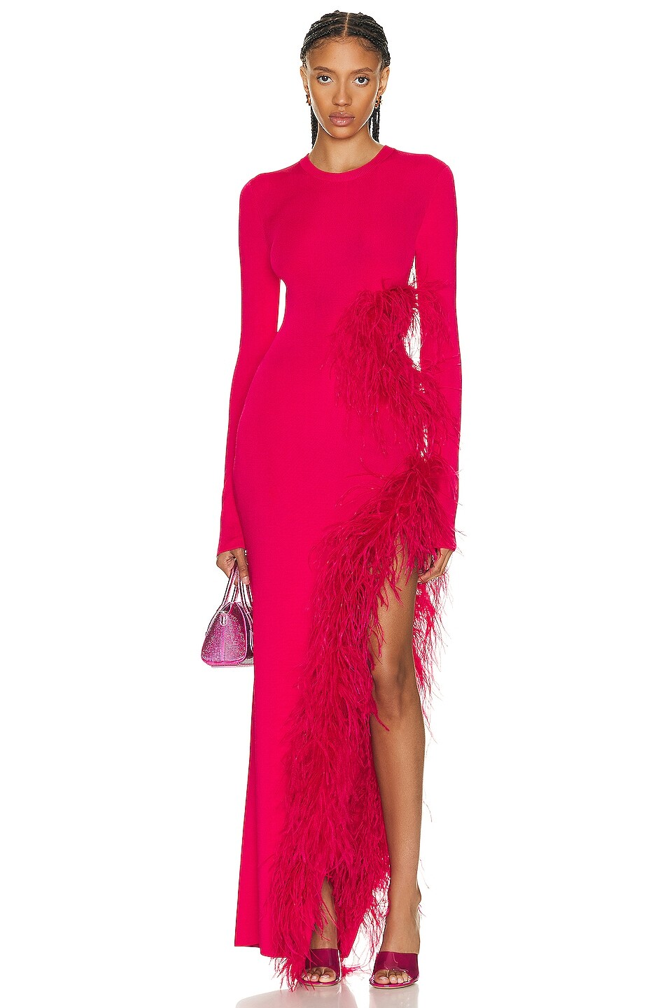 

Платье Lapointe High Shine Viscose Cut Out Ostrich, цвет Cerise