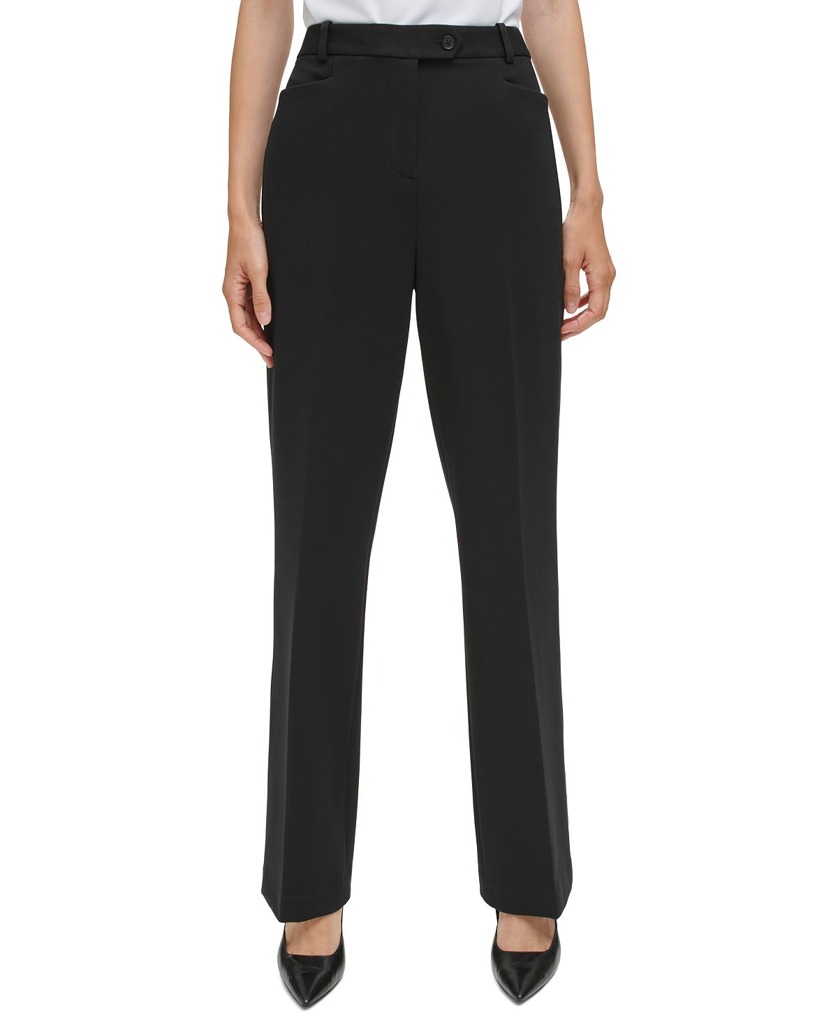 Женские брюки современного кроя с высокой посадкой Calvin Klein, черный