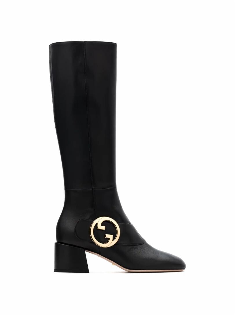 

Кожаные сапоги Blondie Gucci, черный