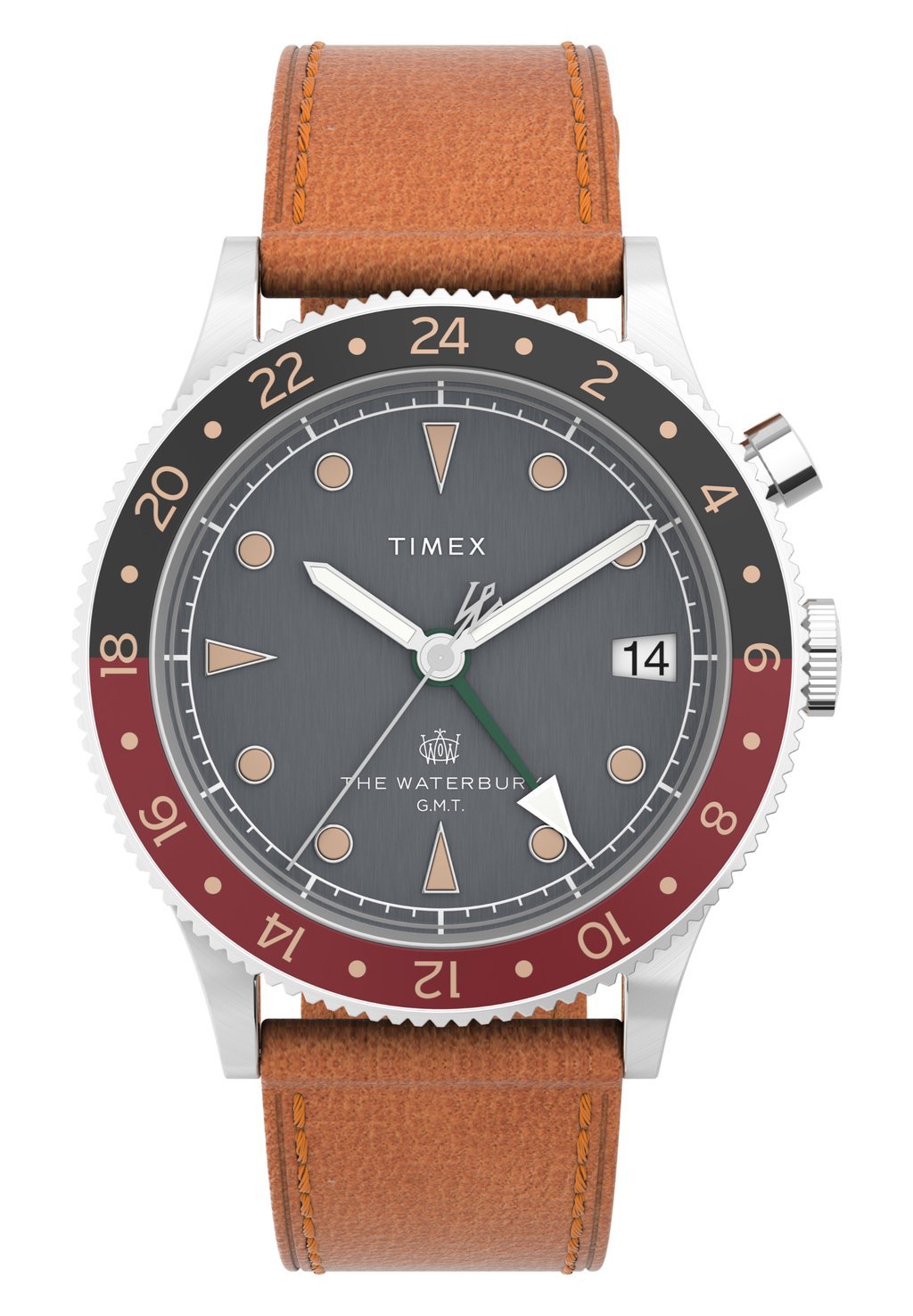 

Часы WATERBURY TRADITIONAL GMT Timex, коричневый