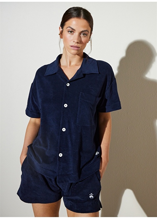 Темно-синяя женская рубашка с воротником Brooks Brothers рубашка женская becker women темно синяя с белым размер xl