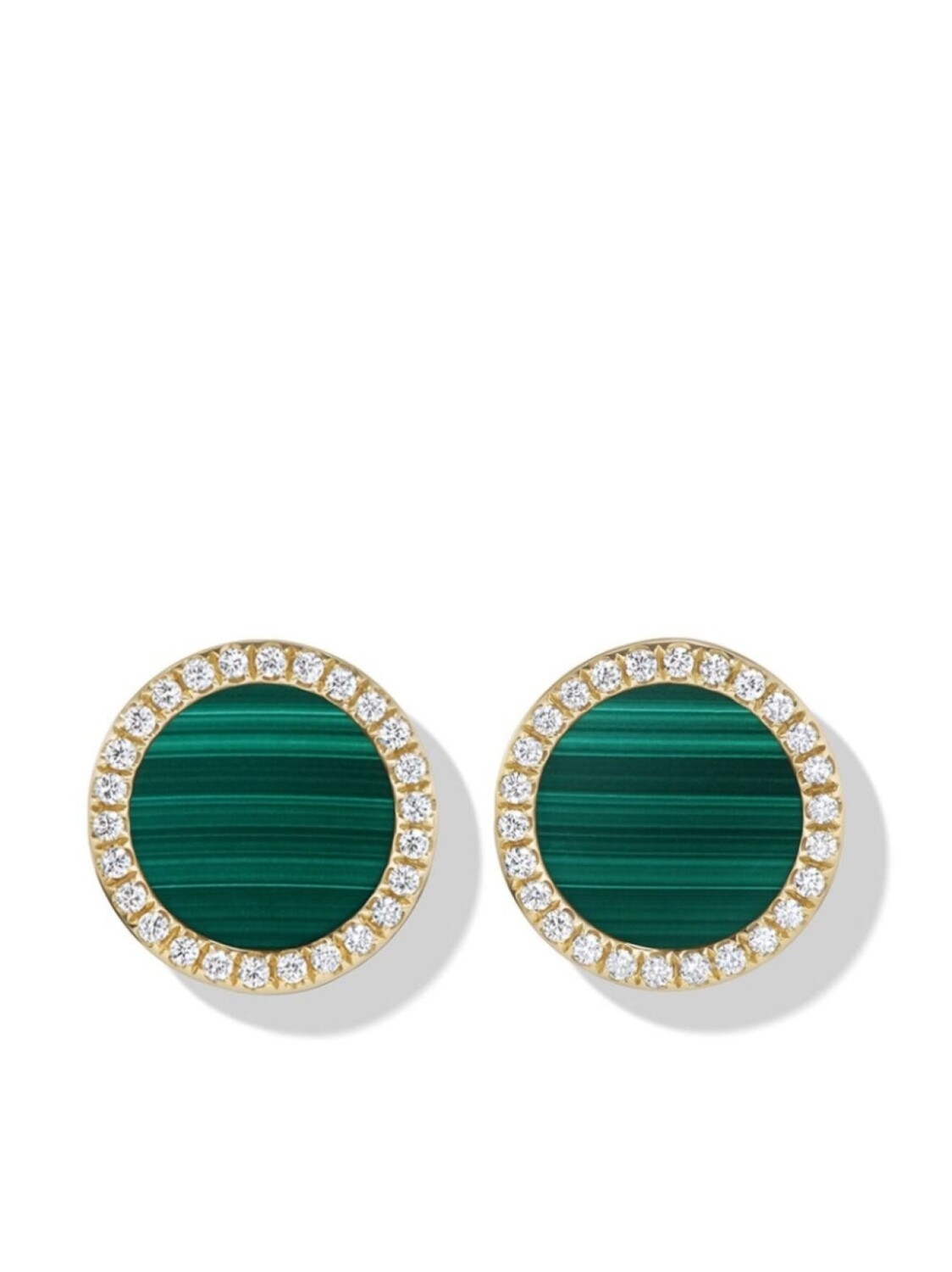 

Серьги-гвоздики Petite DY Elements из желтого золота с бриллиантами и малахитом David Yurman, золотой