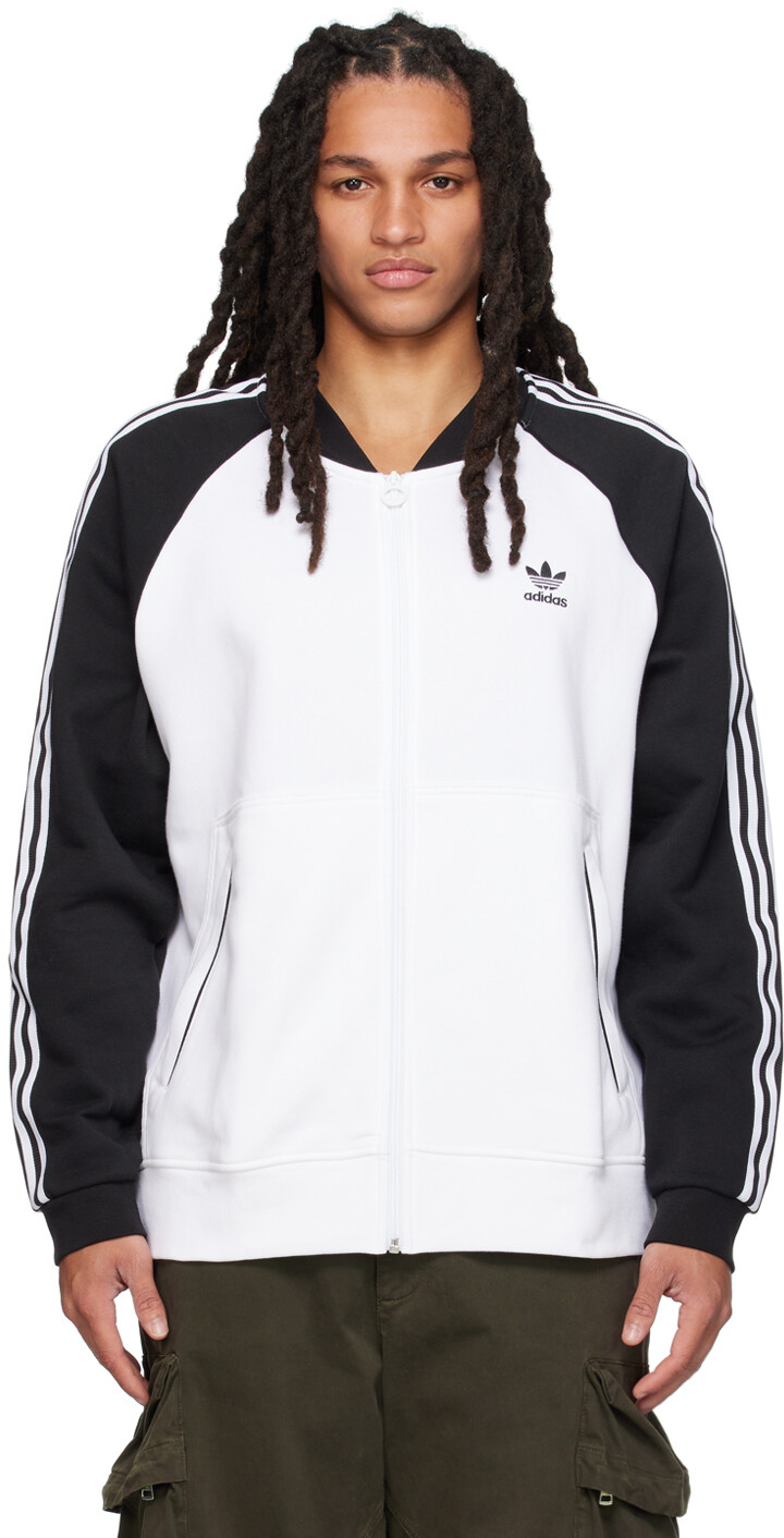

Бело-черная спортивная куртка adidas Originals SST, Черный