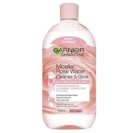 garnier мицеллярная вода очищение и сияние с розовой водой для тусклой и чувствительной кожи 400 мл Мицеллярная розовая вода для тусклой и чувствительной кожи 700мл, Garnier