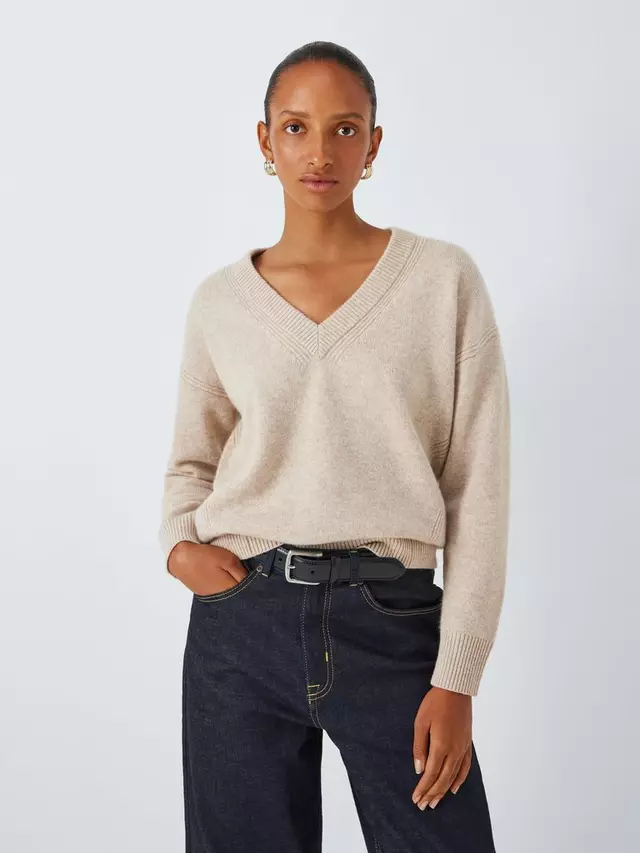 

Свитер John Lewis Cashmere Blend V-Neck, цвет gosling