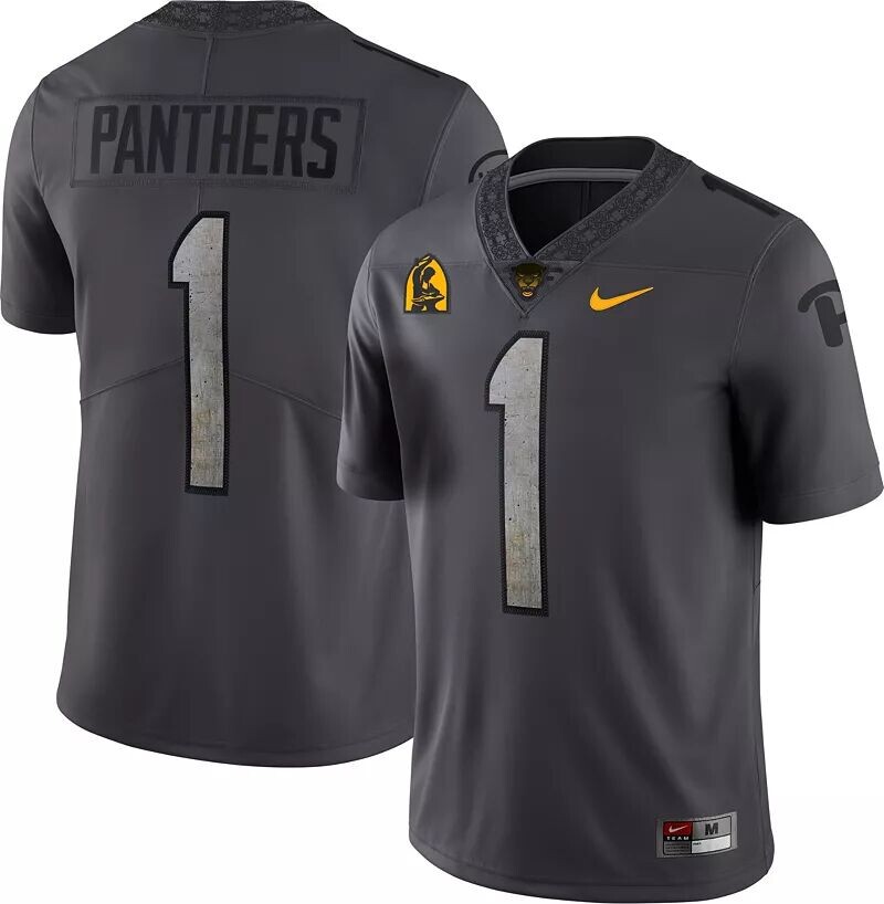 

Мужское футбольное джерси Nike Pitt Panthers #1 Steel Grey Alternate Dri-FIT Limited