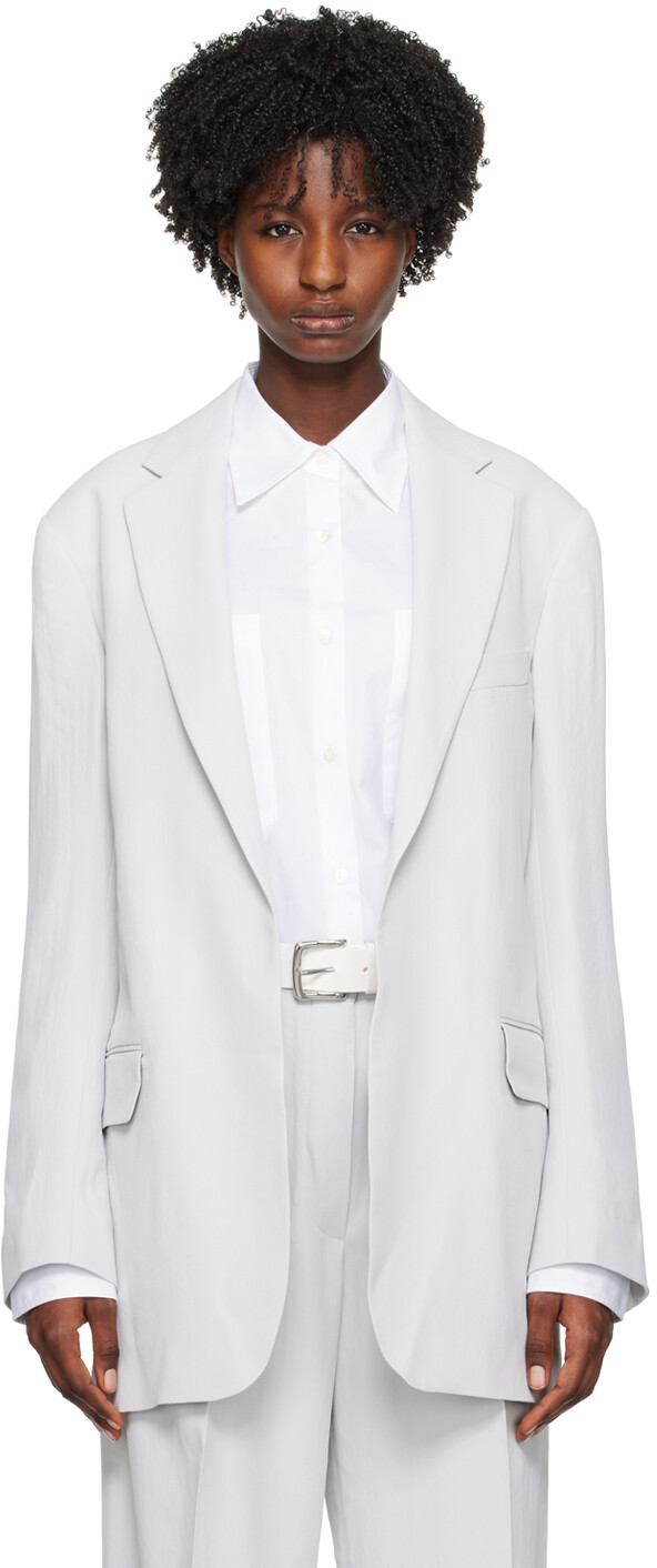 

Серый свободный пиджак Dries Van Noten