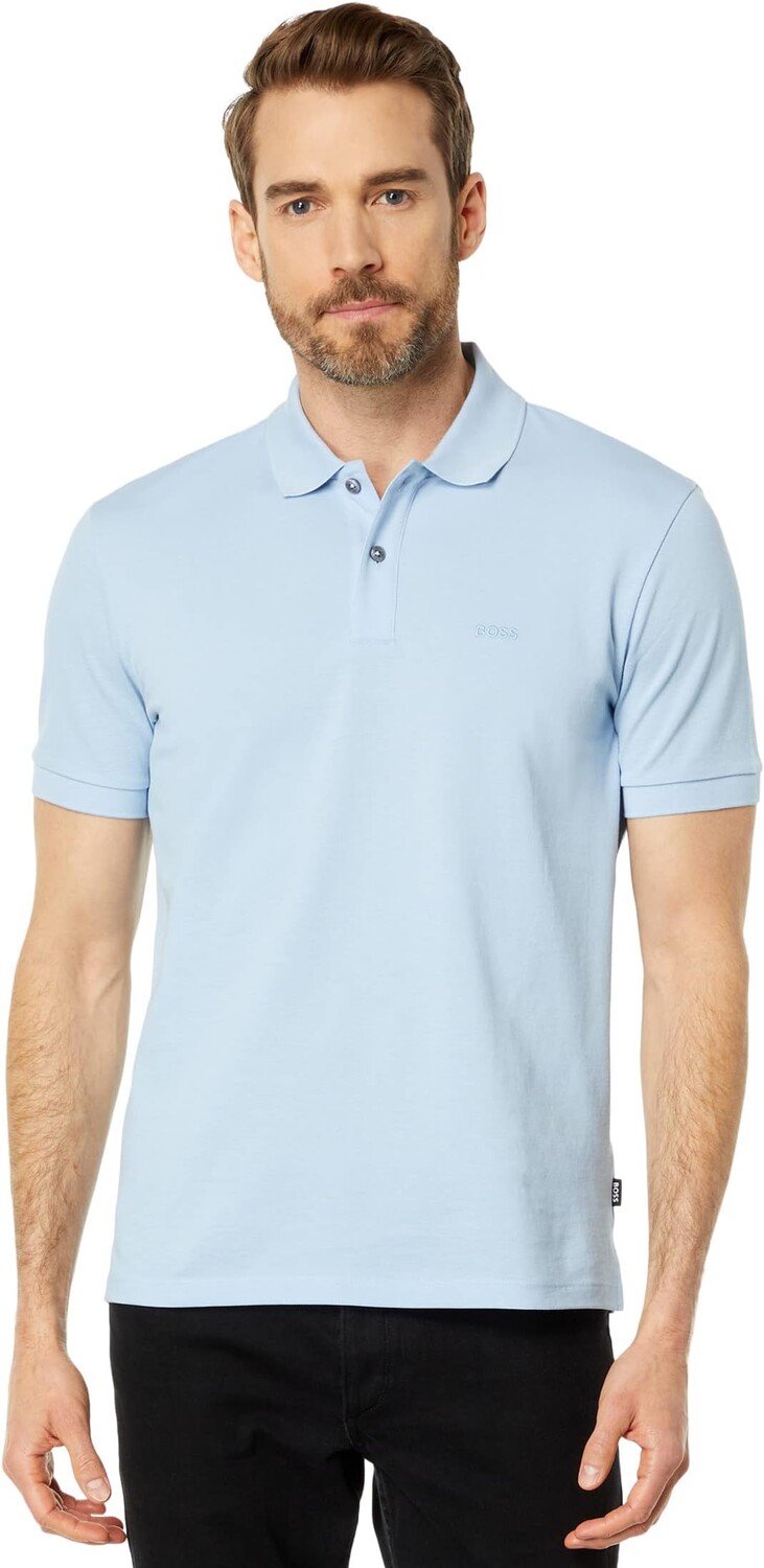 

Рубашка-поло Pallas Cotton Polo BOSS, цвет Powder Blue
