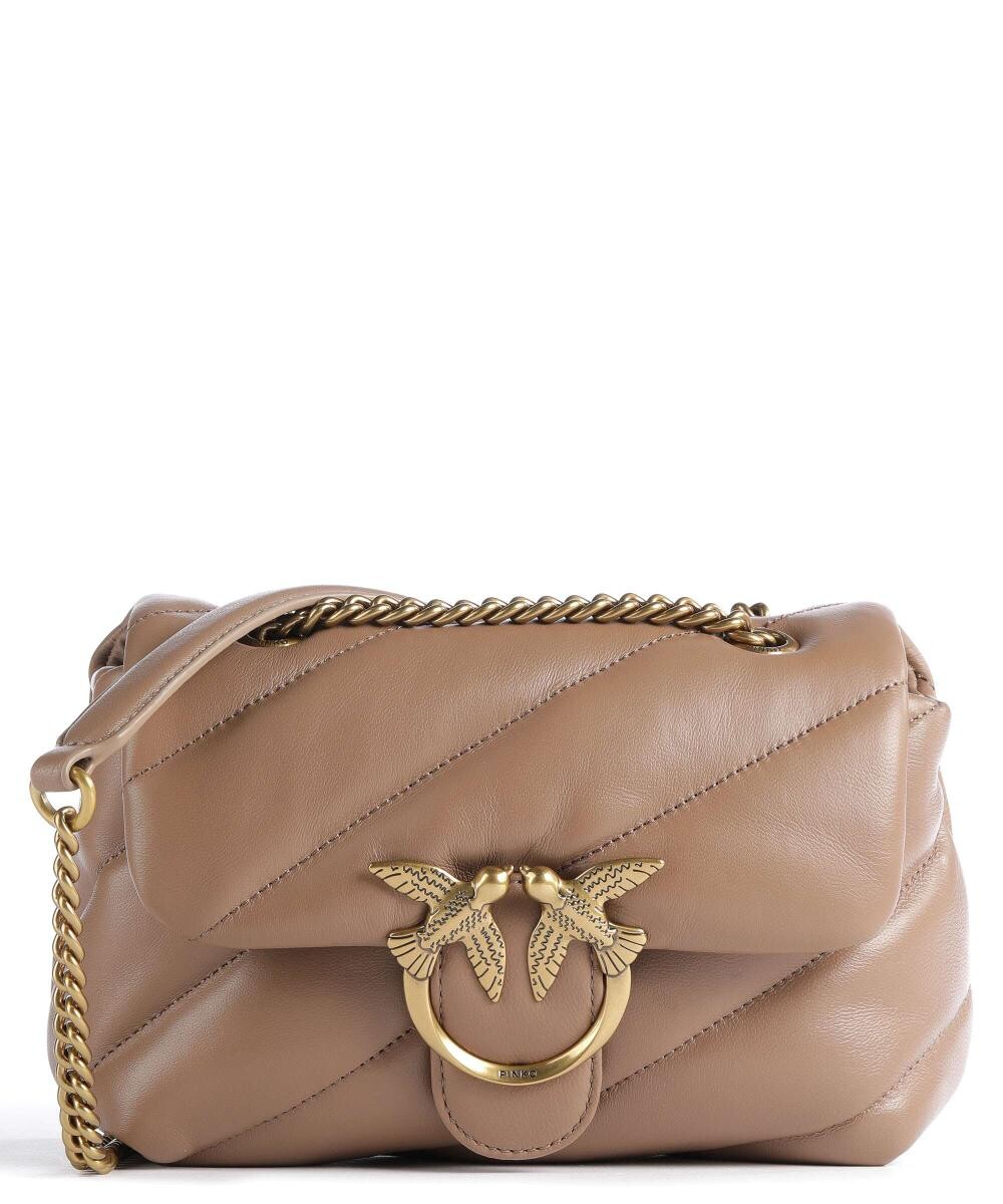 

Миниатюрная сумка через плечо Love Puff из овчины Pinko, коричневый