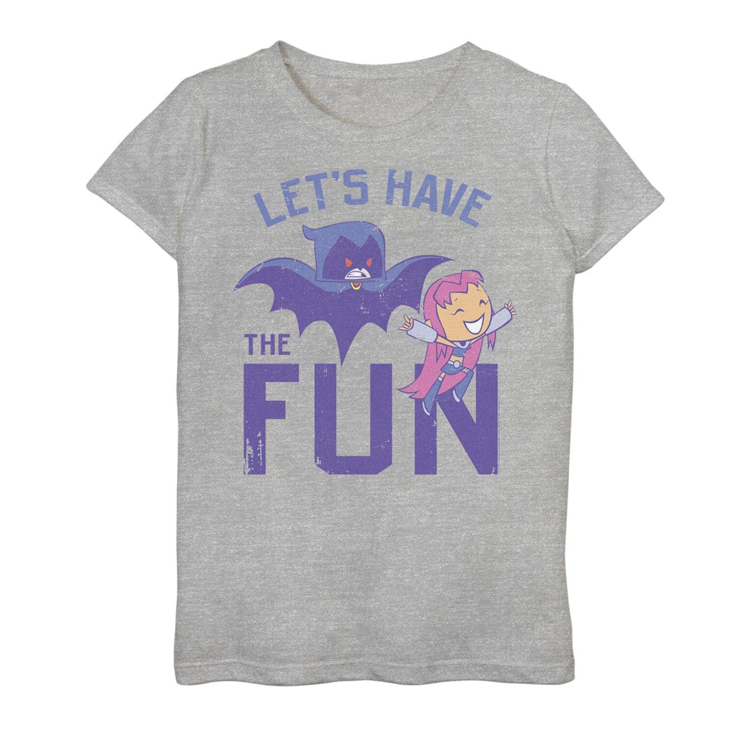 

Девочки 7–16 лет из комиксов DC «Юные титаны, вперед!» Футболка Starfire Raven Let's Have The Fun Licensed Character