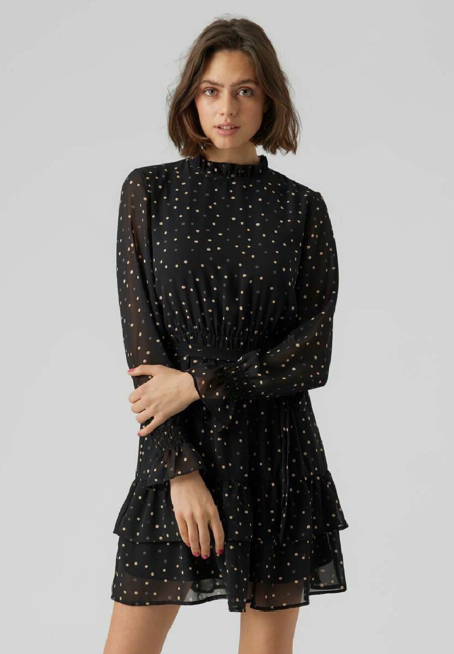 

Летнее платье Vero Moda, черный меланж