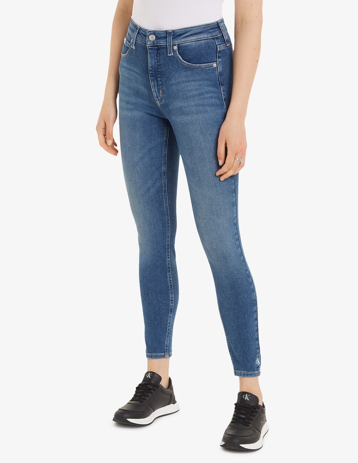 

Джинсы суперскинни с высокой посадкой Calvin Klein Jeans, синий