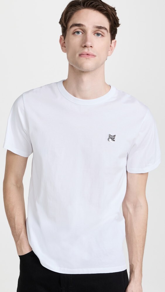 

Футболка Maison Kitsune Grey Fox Head Patch Classic, белый