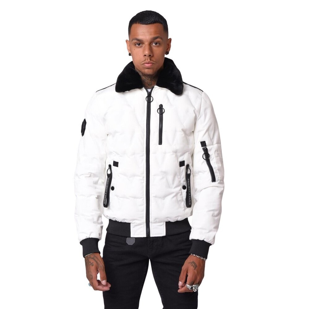 

Куртка Project X Paris Quilted With Fur Collar, белый