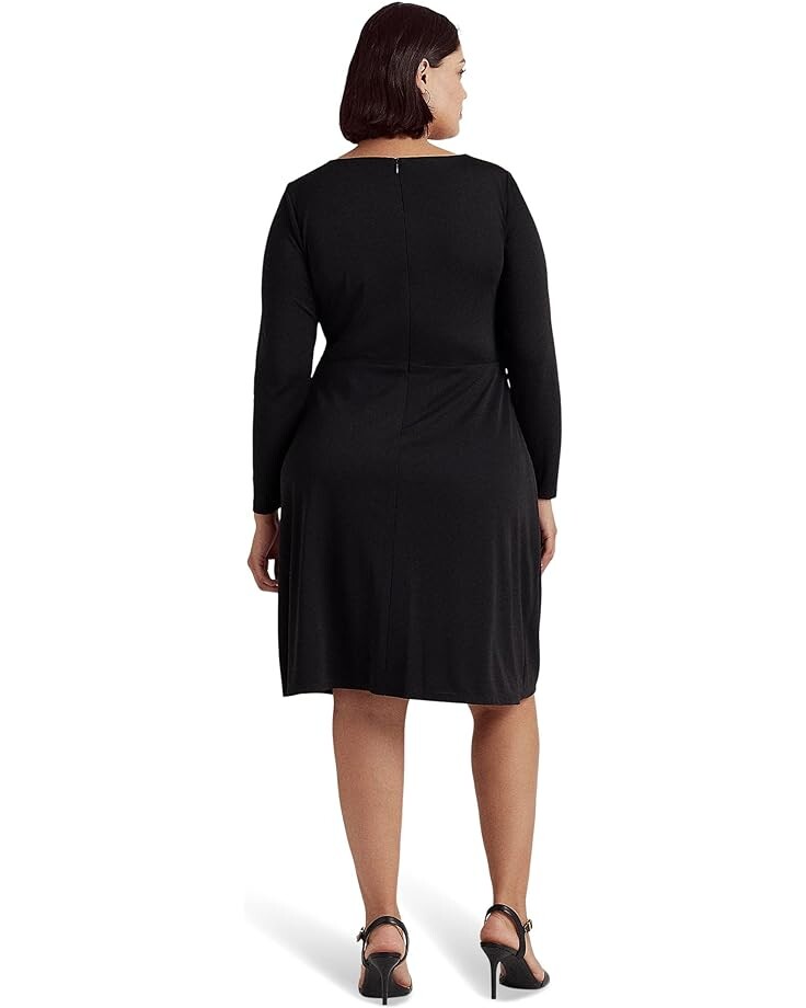 

Платье LAUREN Ralph Lauren Plus Size Stretch Jersey Surplice Dress, черный