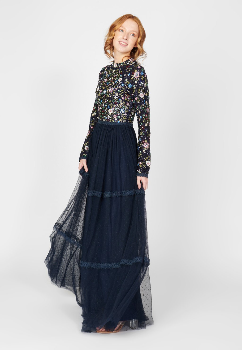 

Вечернее платье Emma Embellished And Embroidery Maryisa, цвет mid night blue