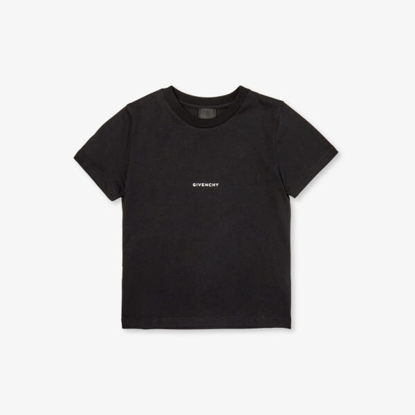 

Футболка из хлопкового трикотажа с логотипом и короткими рукавами 4–12 лет Givenchy, черный