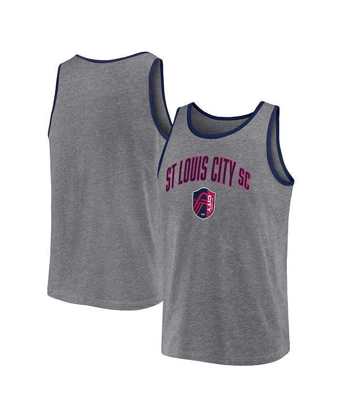 

Мужская майка с логотипом Heather Grey St. Louis City SC Primary Fanatics, серый