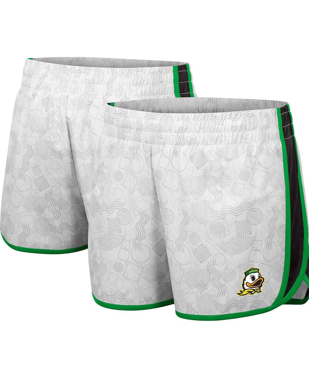 

Женские белые и черные шорты Oregon Ducks The Plastics с геопринтом Colosseum