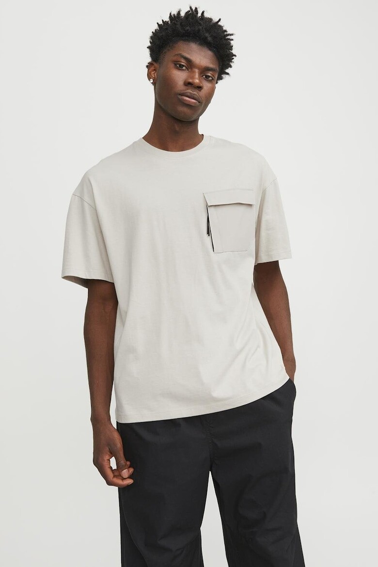 

Футболка с овальным вырезом и заниженными рукавами Jack & Jones, белый