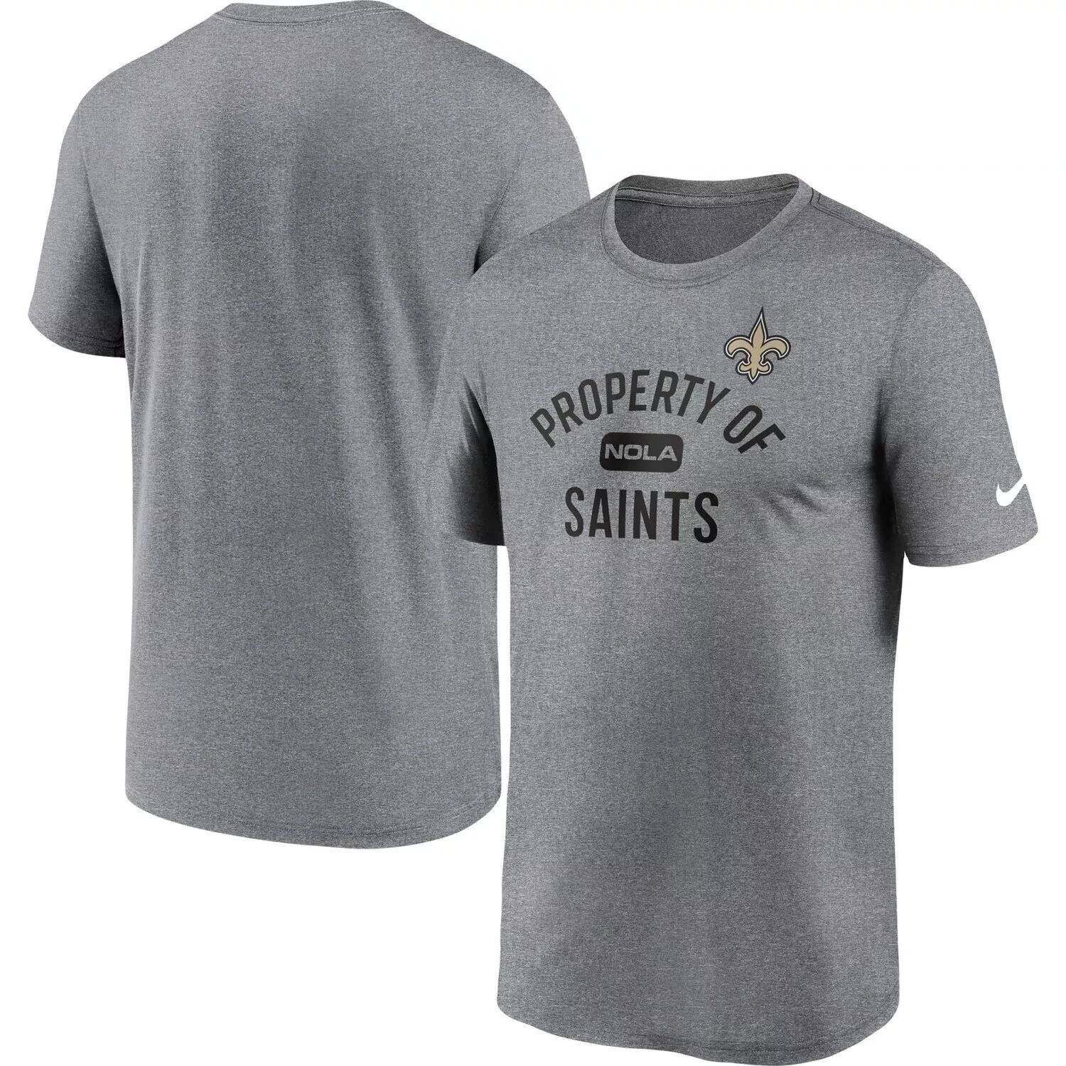 

Мужская темно-серая футболка New Orleans Saints Property Of Legend Performance Nike, Серый