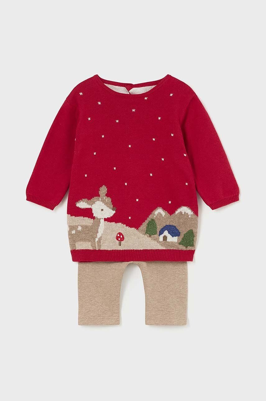 

Хлопковый костюм для новорожденных Mayoral Newborn, красный