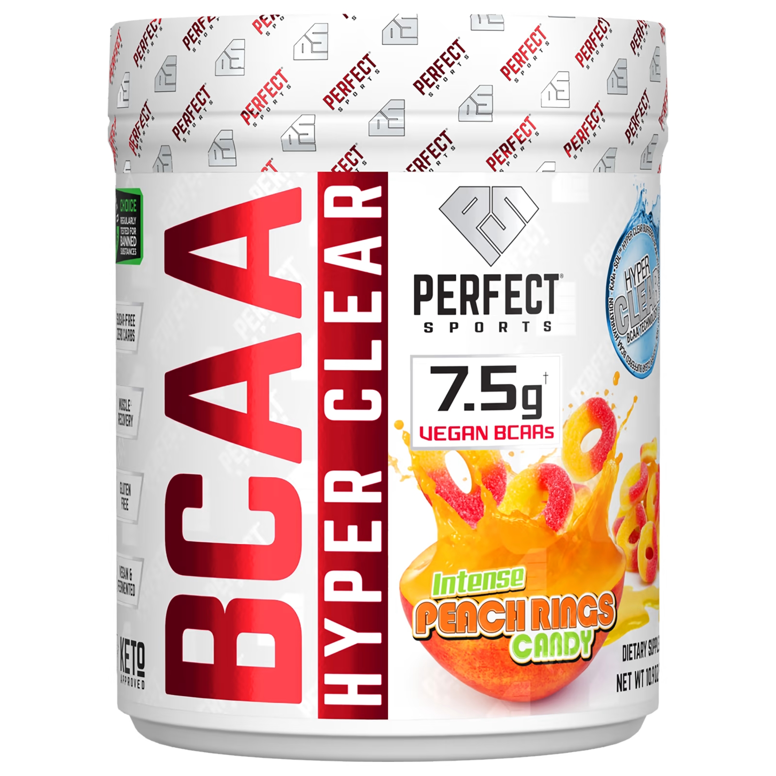 Пищевая добавка Perfect Sports BCAA Hyper Clear, персиковые кольца пищевая добавка perfect sports bcaa hyper clear голубая малина