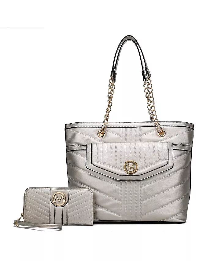 

Большая сумка Chiari с кошельком от Mia K Mkf Collection, серый