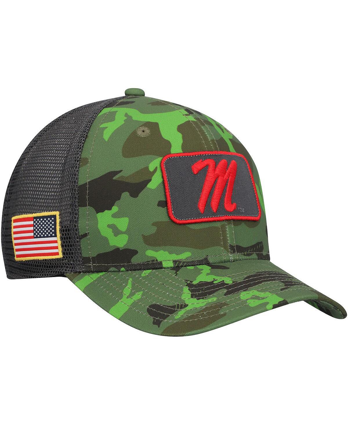 

Мужская камуфляжная черная кепка Ole Miss Rebels Classic99 Veterans Day Trucker Snapback Nike