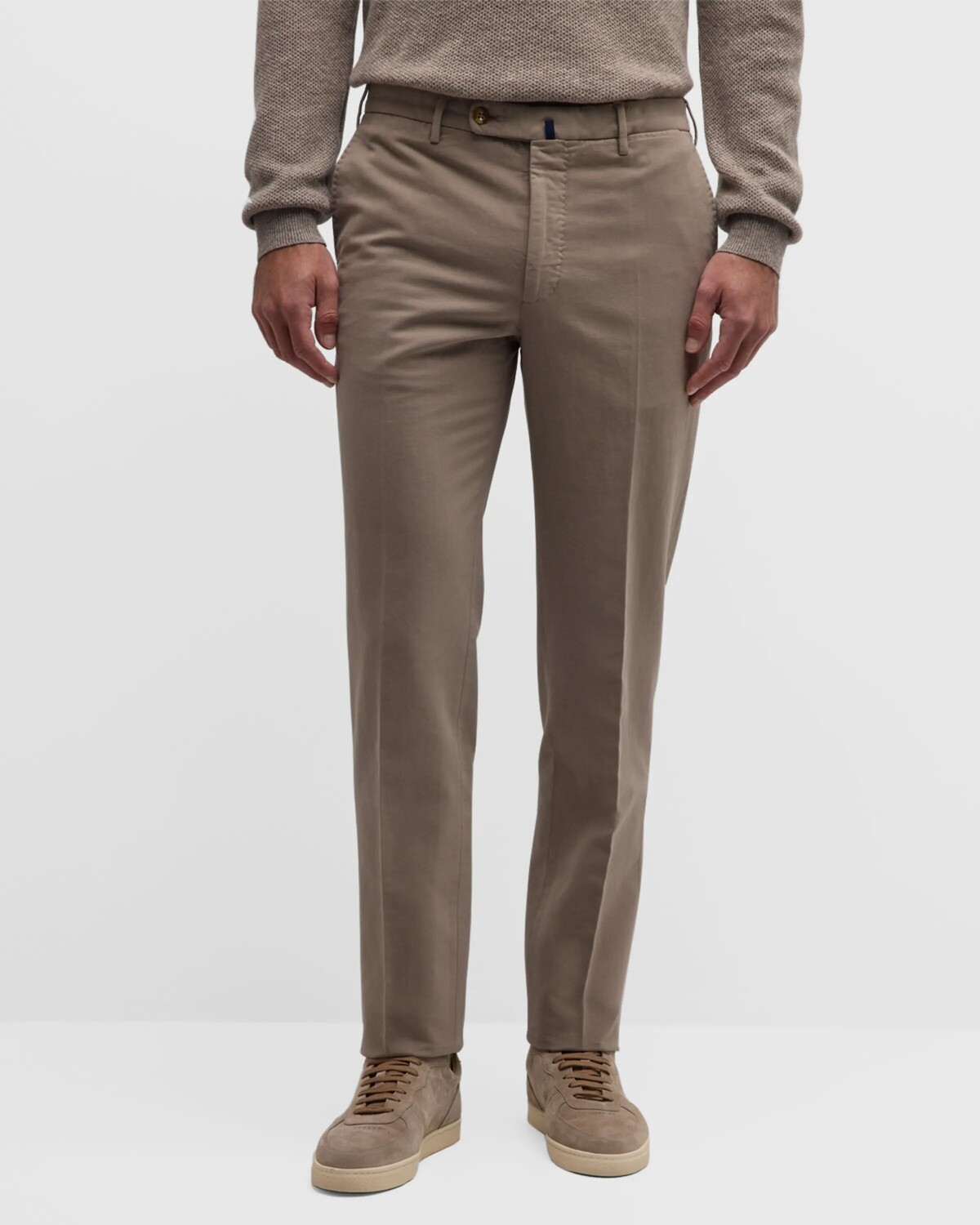 

Мужские высокие хлопковые брюки из кожи Incotex, цвет Beige Scuro