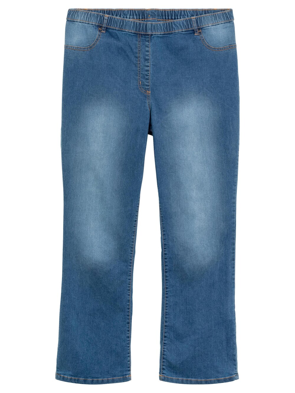 Джинсы с загрузочным кроем Sheego, синий джинсы с загрузочным кроем sheego темно синий