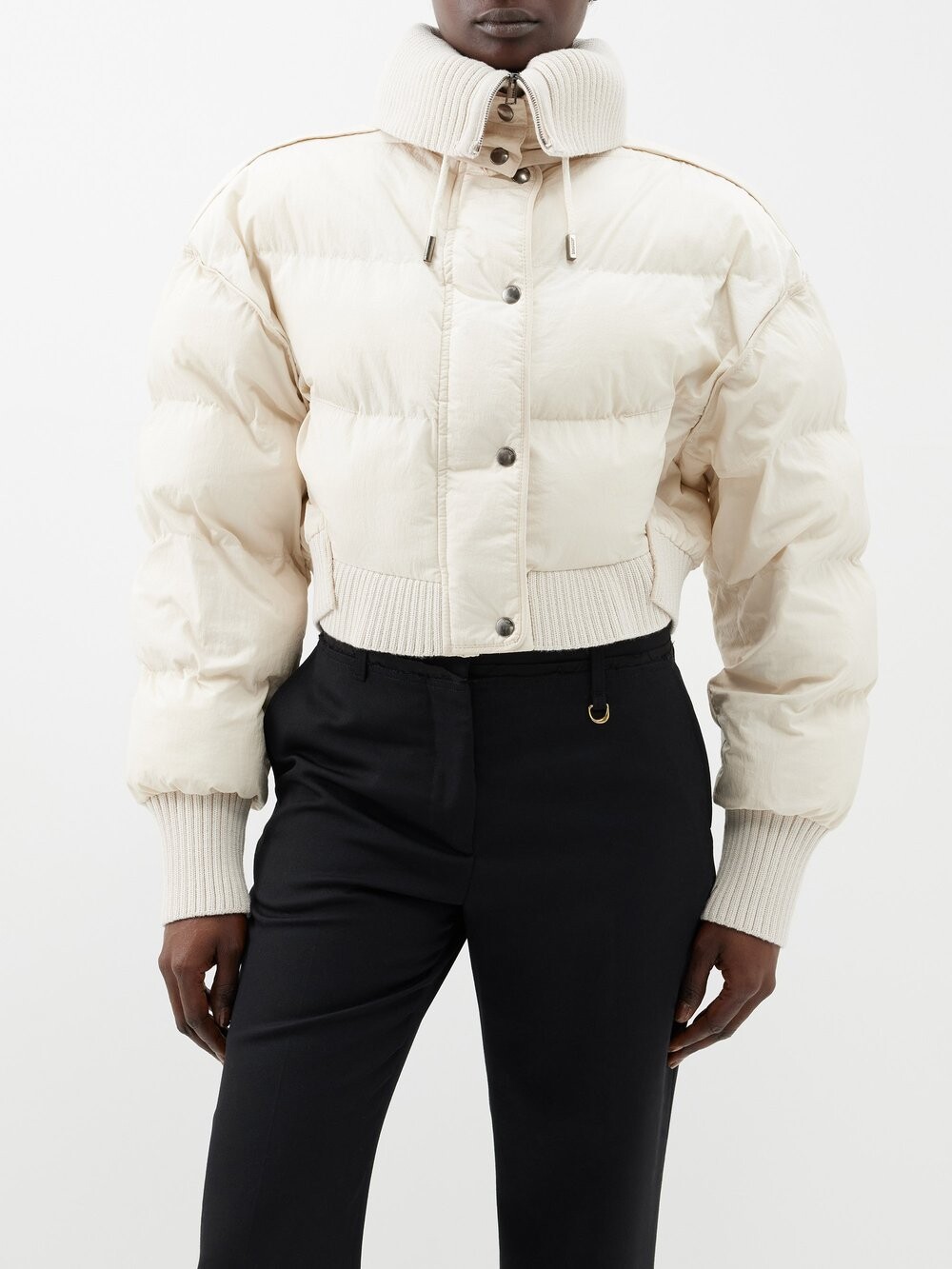 

Укороченная утепленная нейлоновая куртка caraco Jacquemus, бежевый