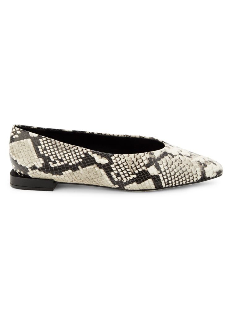 

Кожаные балетки со змеиным тиснением Saks Fifth Avenue, цвет Osso Python