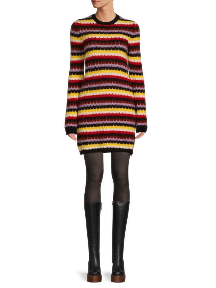 

Полосатое платье-свитер из альпаки Sonia Rykiel, цвет Yellow Multi