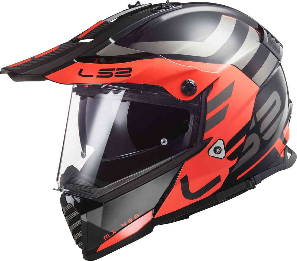 цена MX436 Pioneer Evo Adventurer Шлем для мотокросса LS2, черный матовый/оранжевый