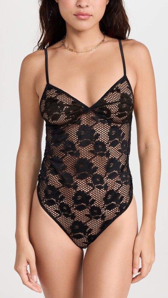 

Боди Fleur du Mal Rosalia Lace Thong, черный