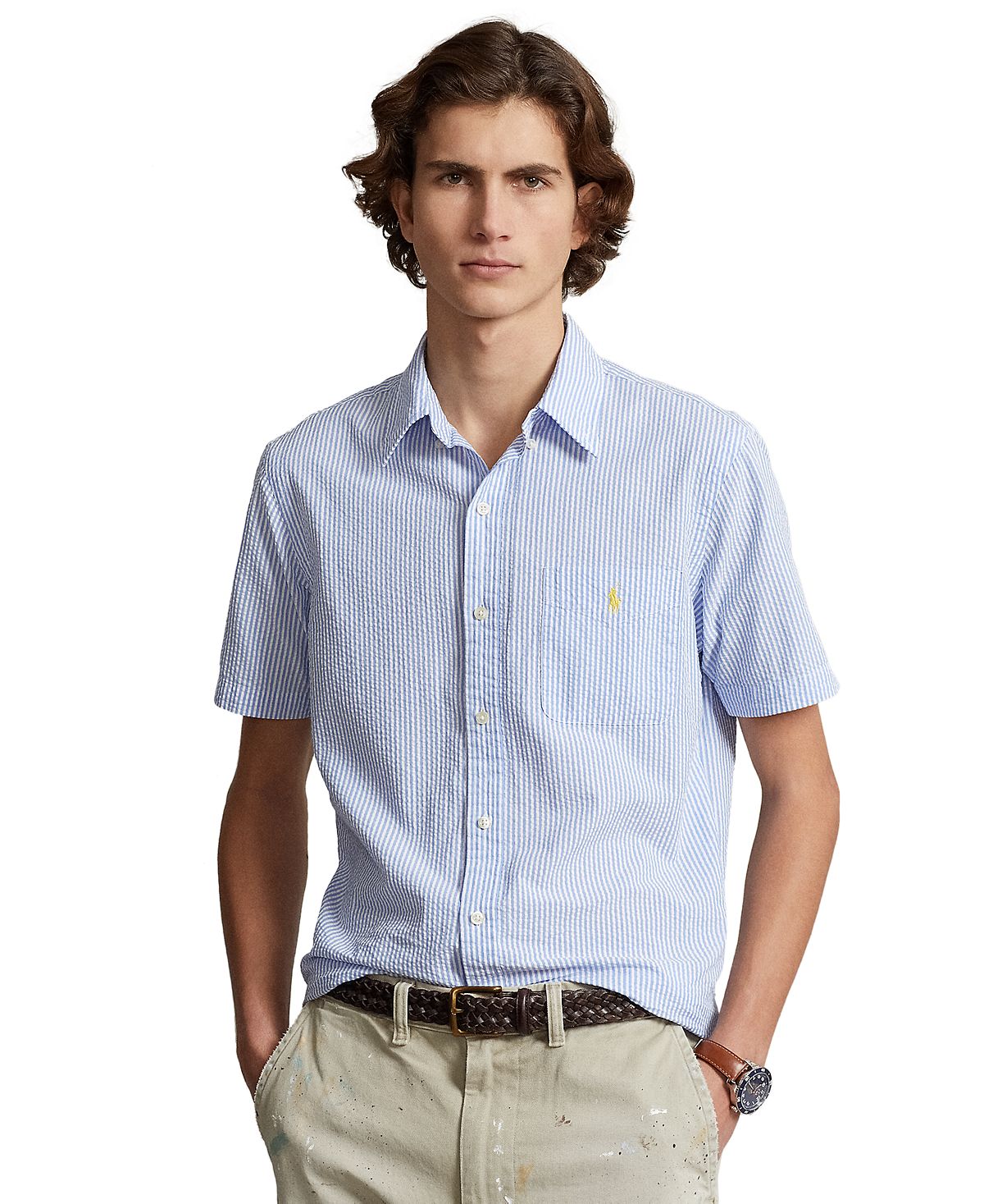 

Мужская рубашка из жатого хлопка классического кроя RL Prepster Polo Ralph Lauren