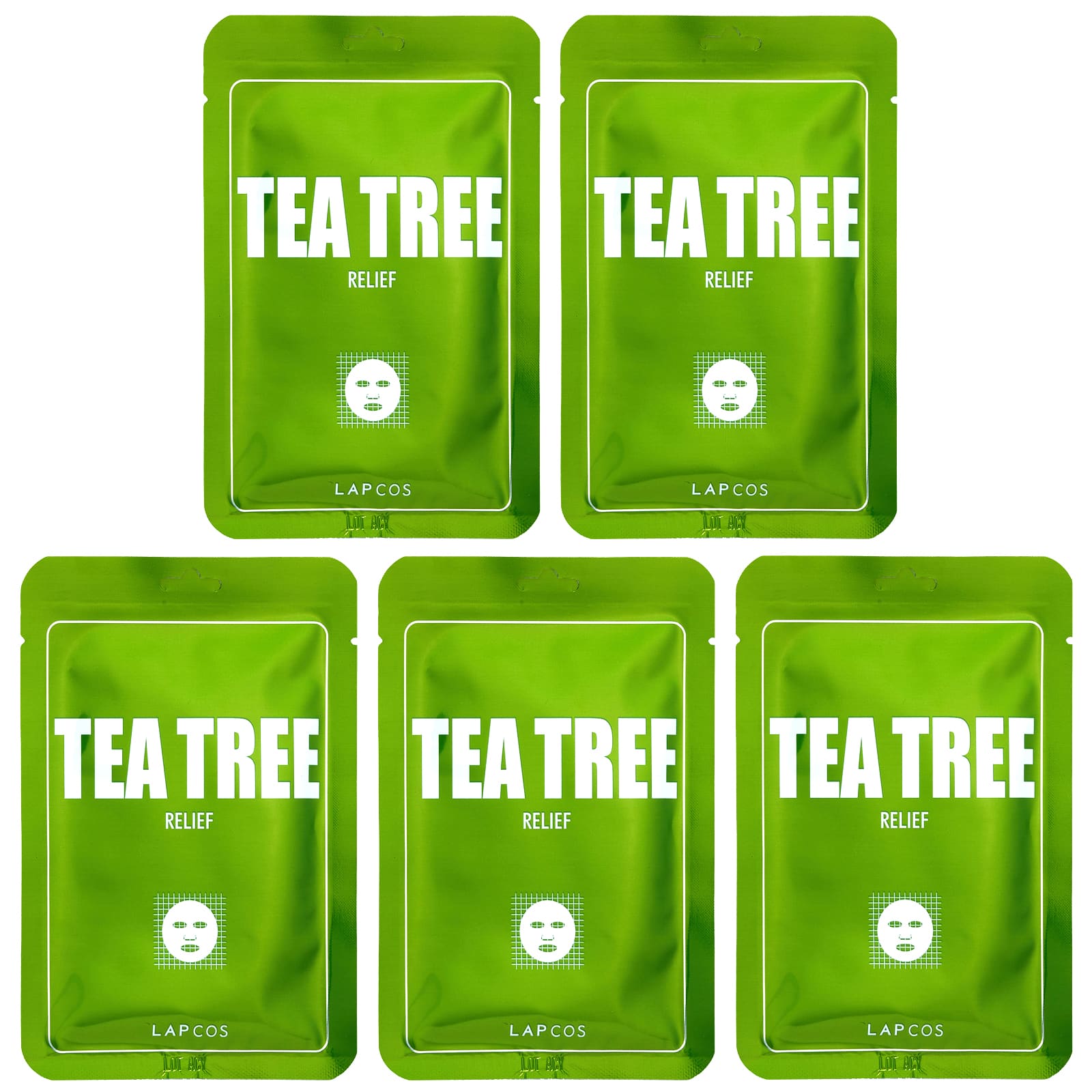 

Набор тканевых масок Tea Tree Relief, 5 шт., По 25 мл (0,84 жидк. Унции), Lapcos