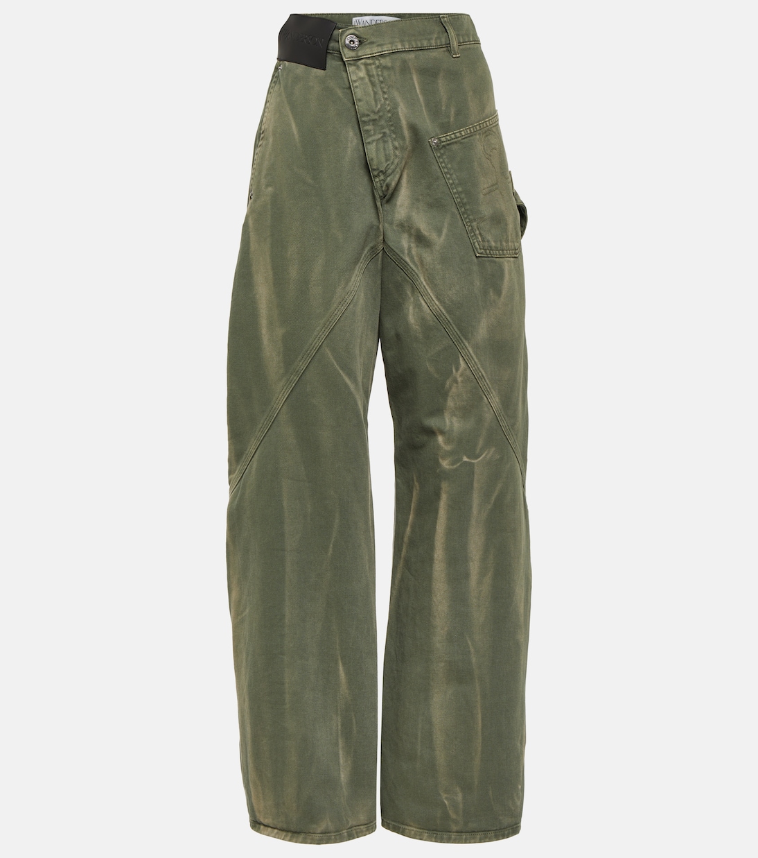 Прямые джинсы с завышенной талией Jw Anderson, зеленый
