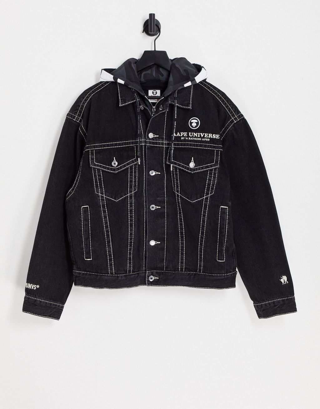 

Черная джинсовая куртка AAPE By A Bathing Ape