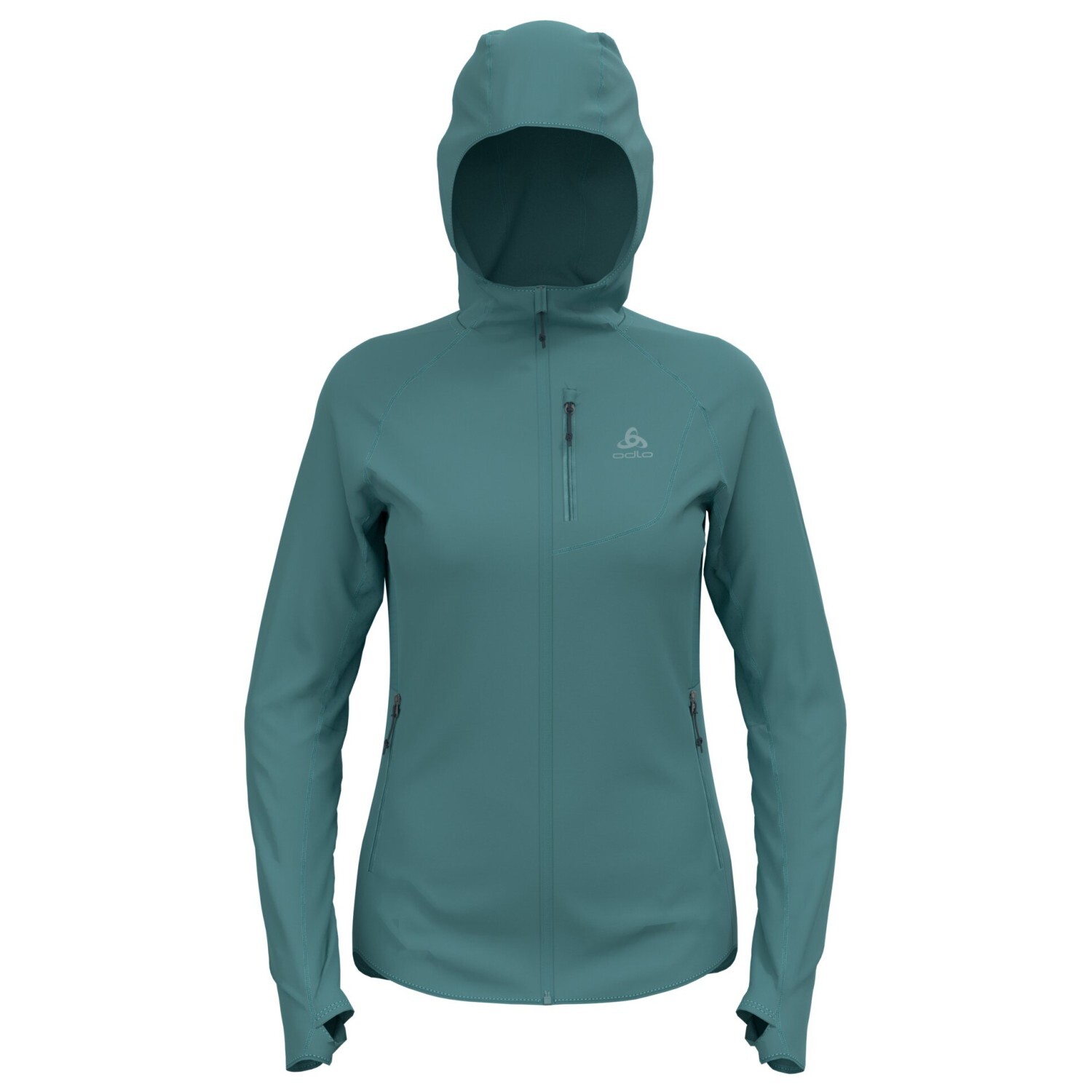 Лонгслив из мериноса Odlo Women's Ascent Micro PW 125 Mid Layer Full Zip, цвет Arctic