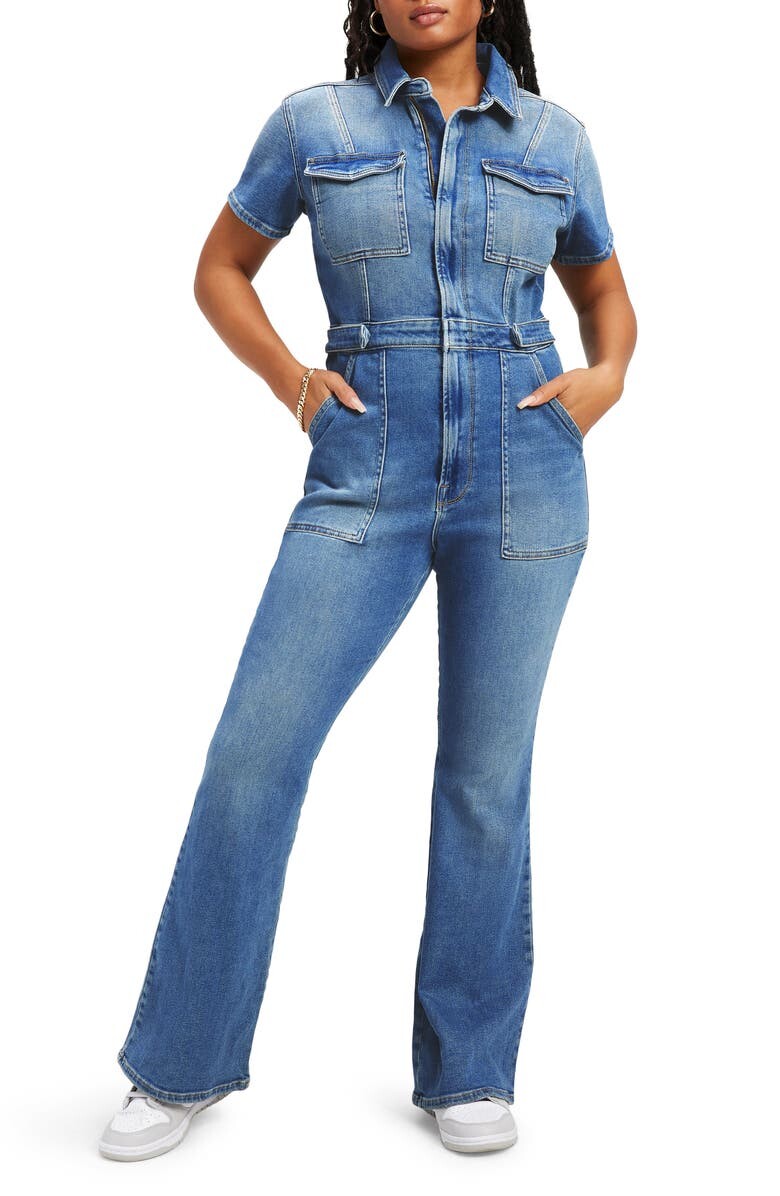 

Комбинезон Fit for Success Bootcut GOOD AMERICAN, синий