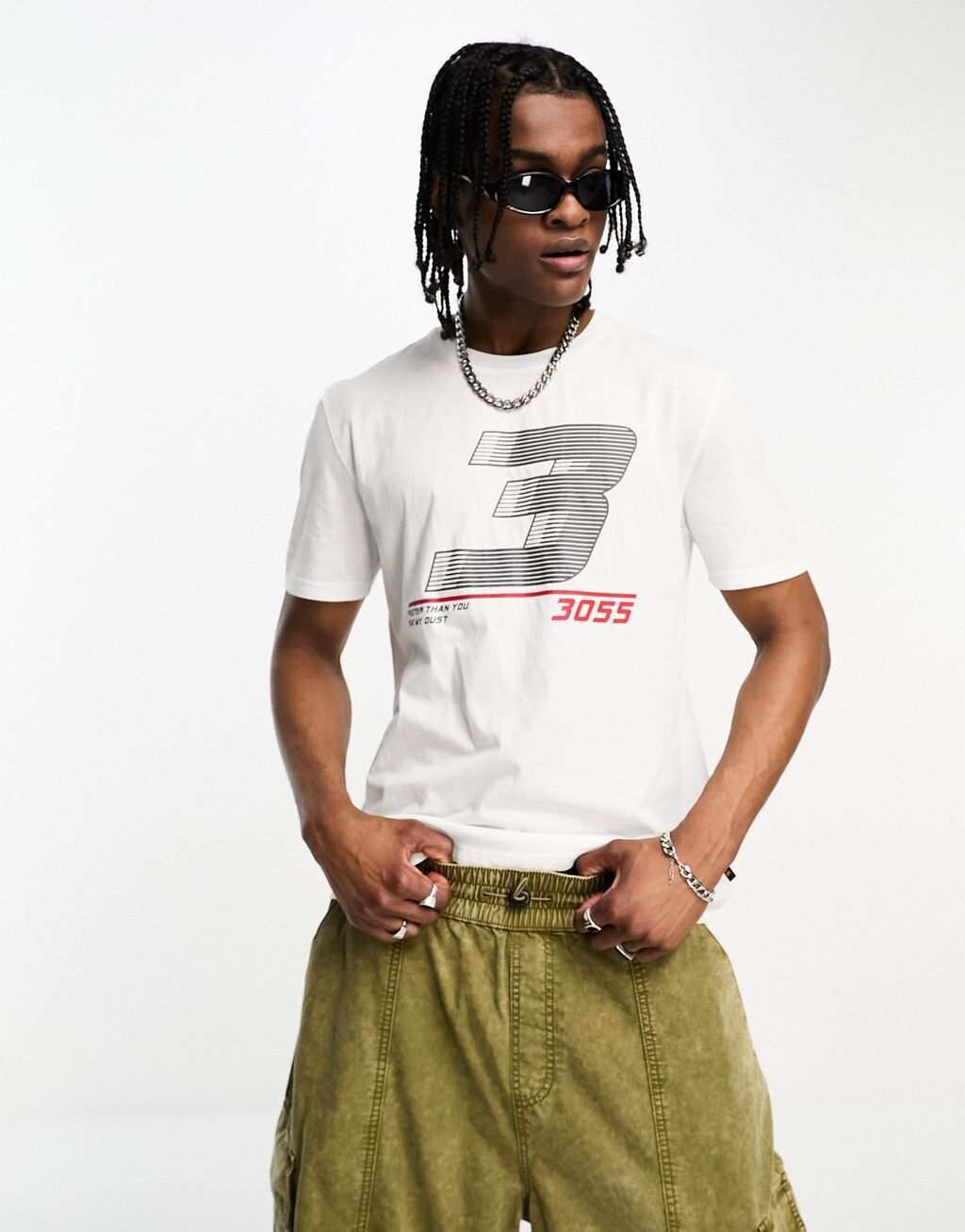 

Белая футболка с графикой BOSS Orange Tee 3055, Белый
