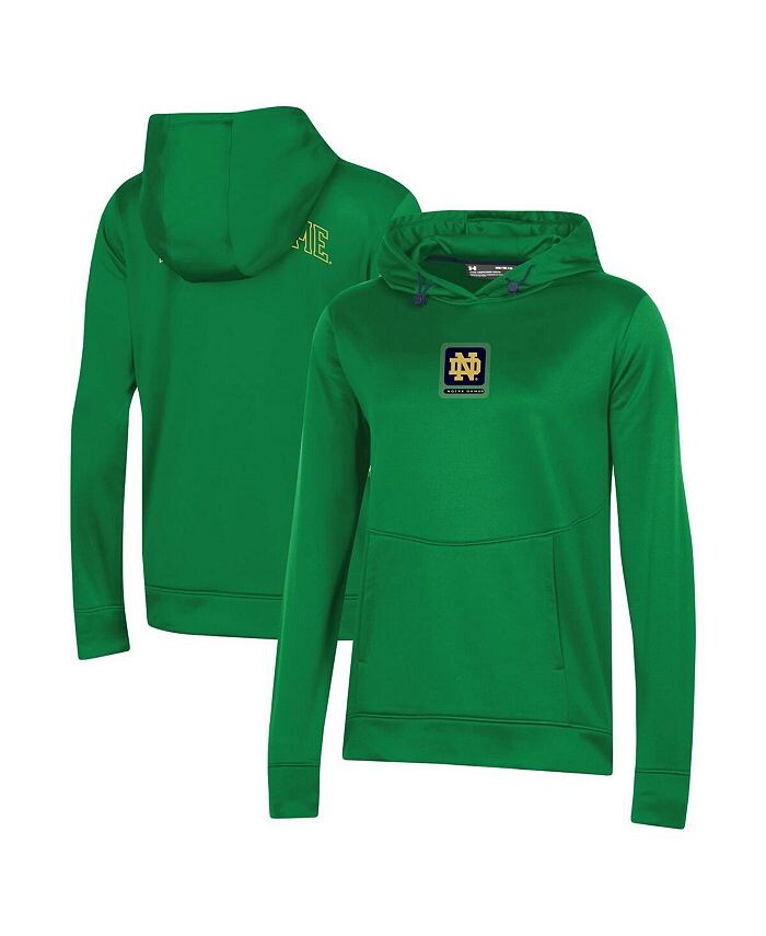 

Женский зеленый пуловер с капюшоном Notre Dame Fighting Irish 2023 Sideline Performance Under Armour, зеленый