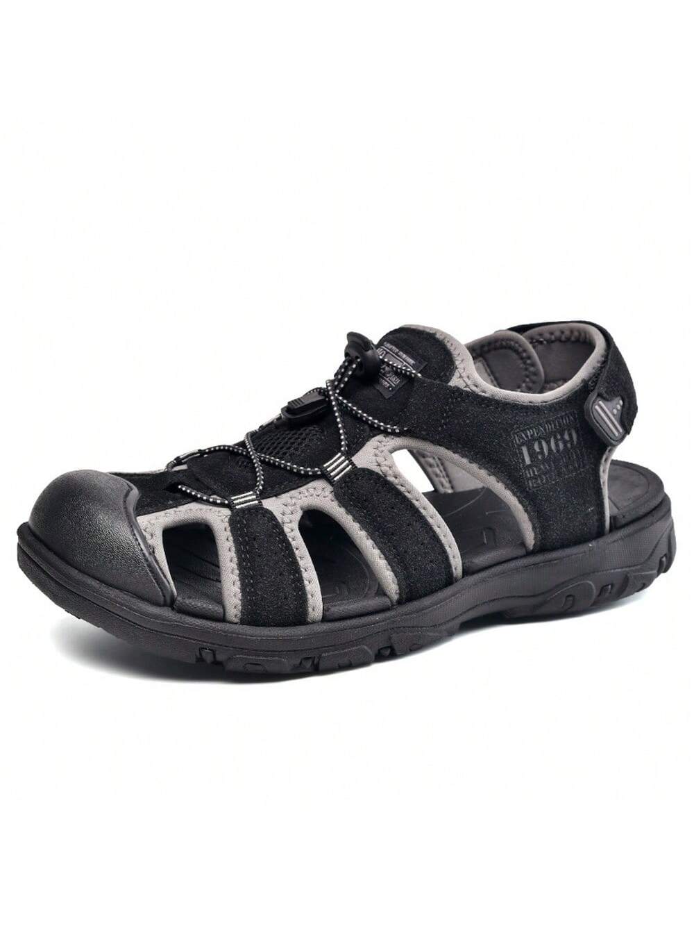 Мужские дышащие летние сандалии с закрытым носком, черный пляжная обувь happy baby плавательные тапочки 50585