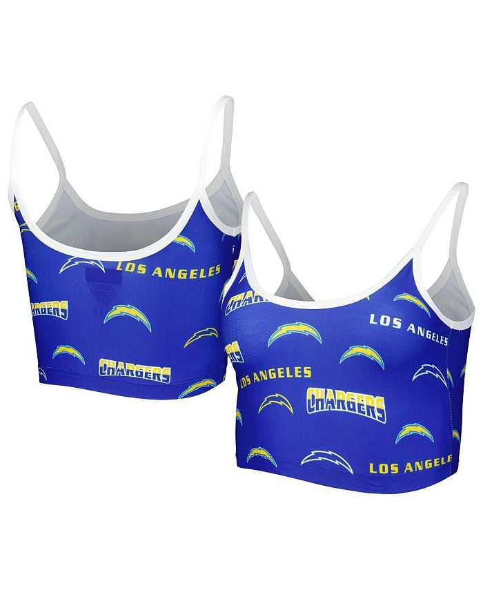 

Женский пудровый синий Пудровый синий Los Angeles Chargers Breakthrough Allover Knit Lounge Bralette Concepts Sport, синий