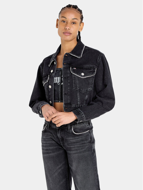Джинсовая куртка стандартного кроя Tommy Jeans, черный джинсовая куртка стандартного кроя colin s черный