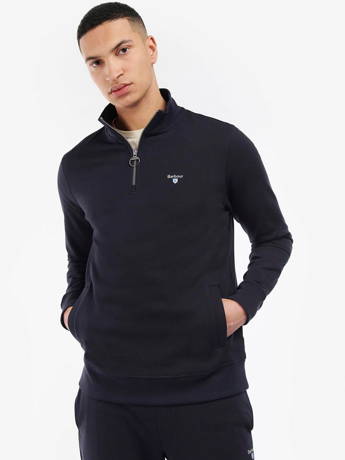 

Джемпер с молнией до половины Barbour Rothley, темно-синий