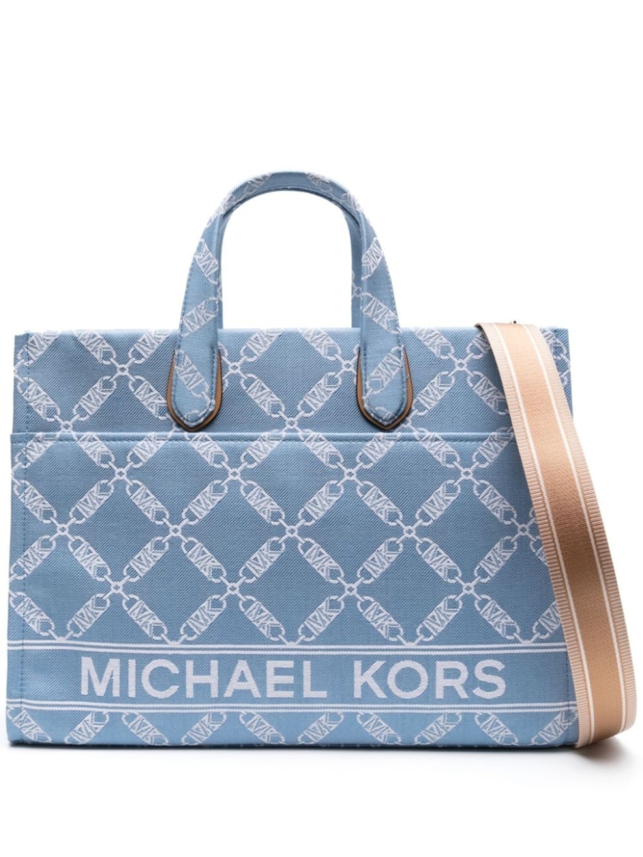 

Michael Michael Kors джинсовая сумка-тоут с монограммой, синий