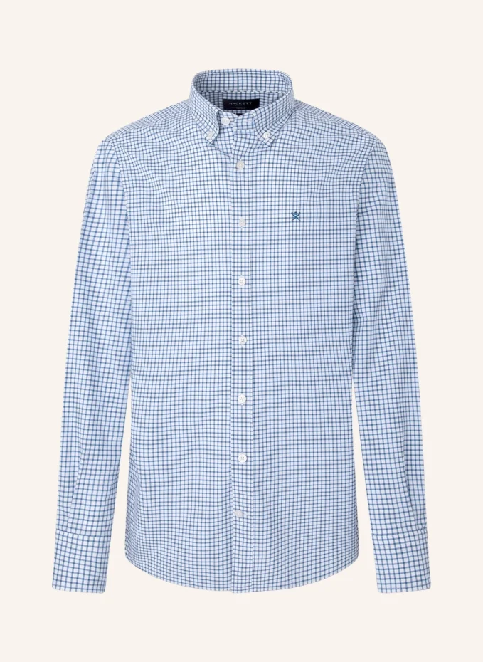 Повседневная рубашка essential poplin chec Hackett London, синий рубашка hackett melange poplin check синий